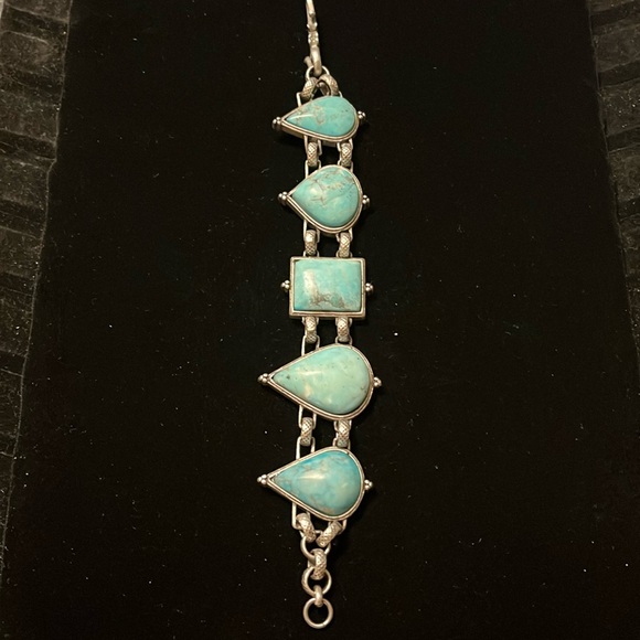 Turquoise & Silver Two Sided Necklace - Picture 1 of 16